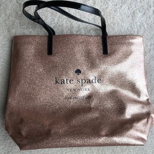 Kate Spade Holiday Bon Shopper Gold Glitter Tote